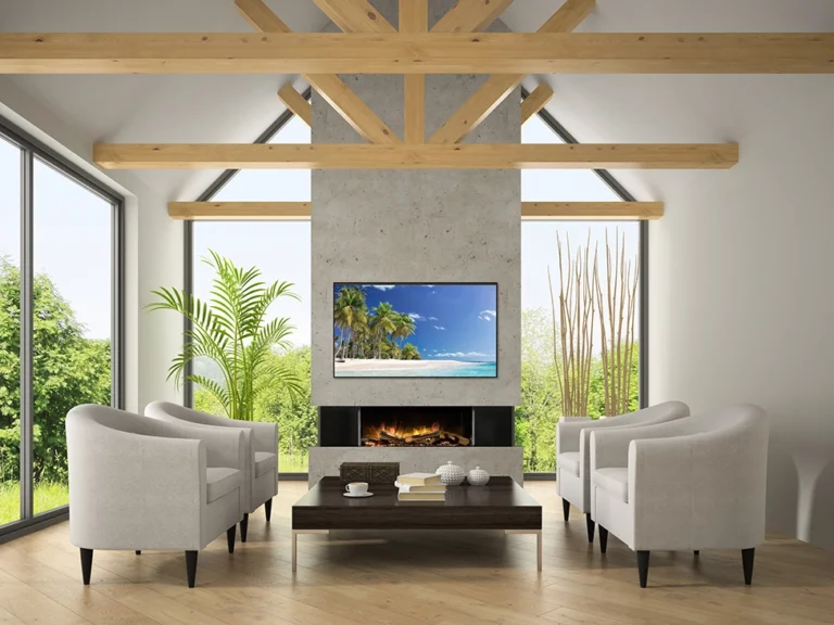 E-FX 1000 3-Sided electric fireplace by Flamerite