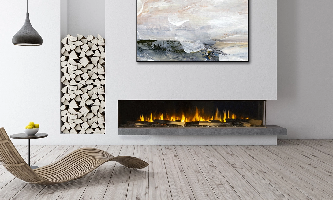 Inpressive modern design of the Signal 80 electric fireplace