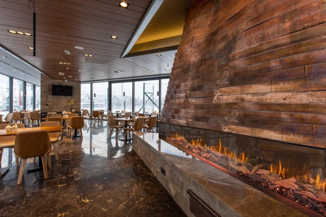 Now, even the largest spaces can be centered around a huge electric fireplace.